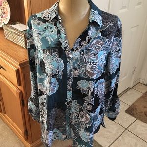 Charter Club Teal Button Up Blouse!
